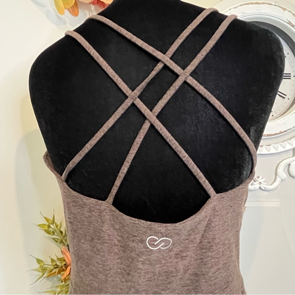 CALIA by Carrie Underwood Lustralux 5" Athletic Romper Bodysuit Brown Medium EUC - Picture 6 of 7